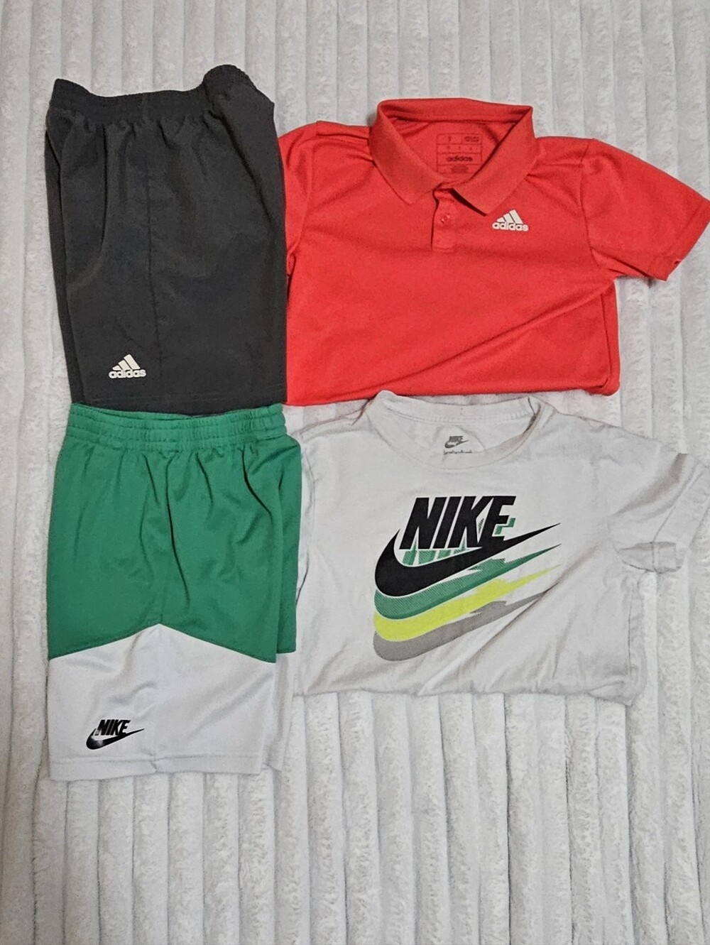 Boys Adidas/Nike Bundle Polo Shirt  Shorts Nike Green White All Boys Size 7 /$25 - Picture 1 of 5